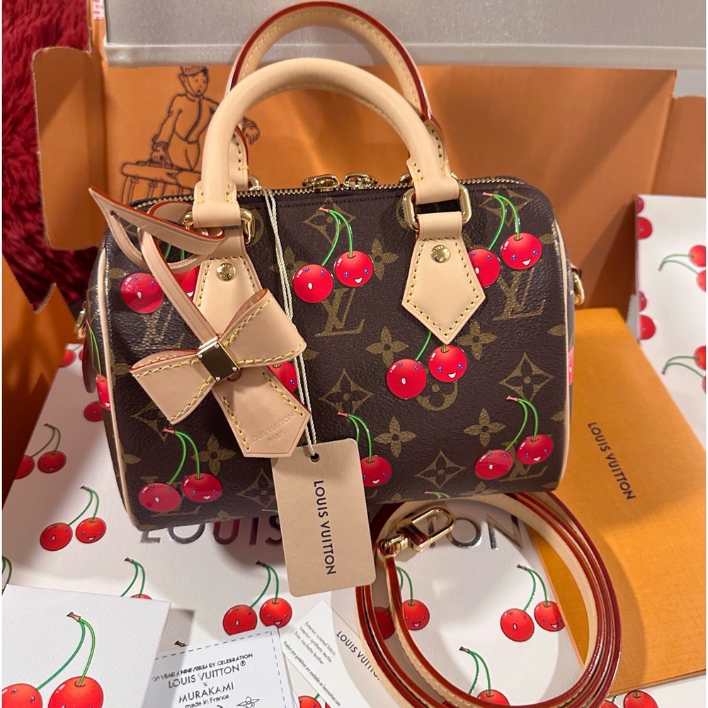 🆕💖 Louis Vuitton LV X TM Murakami Cherry Cerises Speedy 20 - Picture 15 of 17